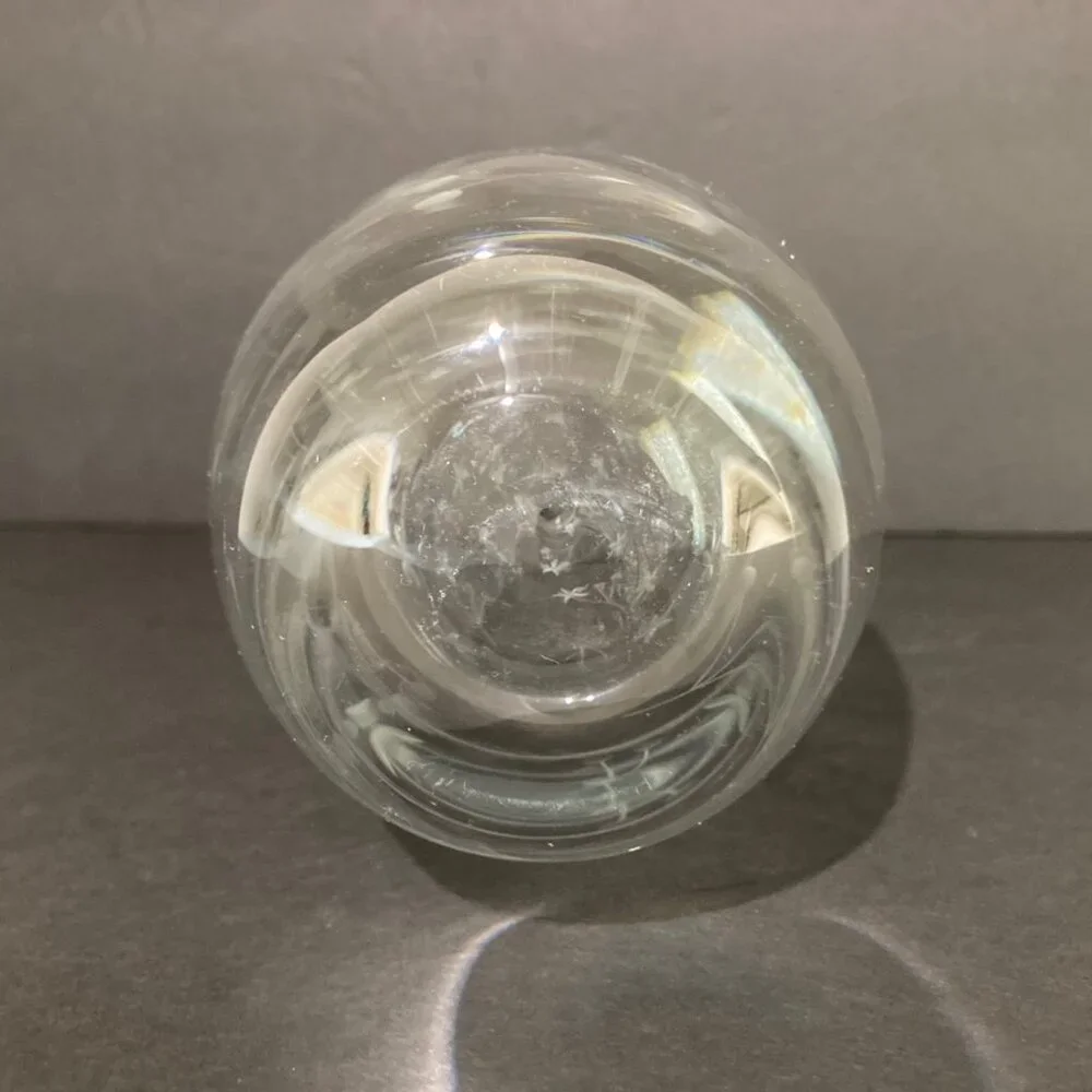 Krosno Poland Etched Glass Vase Minimalist Floral Pattern Polish Crystal